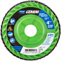 ‎4-1/2 × 7/8″ Gemini Plastic Flat Flap Disc Type 27 P80 Grit R766 Zirconia Alumina - Exact Tool & Supply