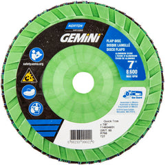 7 × 7/8″ Gemini Plastic Flat Flap Disc Type 27 P80 Grit R766 Zirconia Alumina - Exact Tool & Supply