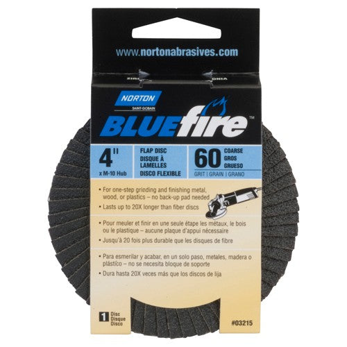 4″ × 5/8″ Flap Disc BlueFire Type 29 Fiberglass Plate 60 Grit - Exact Tool & Supply