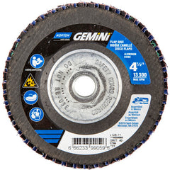‎4-1/2 × 5/8 - 11″ Gemini Fiberglass HD Flat Flap Disc Type 27 P40 Grit R766 Zirconia Alumina - Exact Tool & Supply