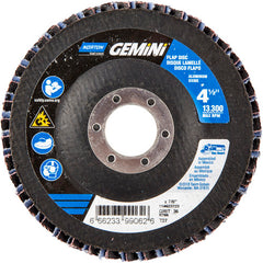 ‎4-1/2 × 7/8″ Gemini Fiberglass HD Flat Flap Disc Type 27 P36 Grit R766 Zirconia Alumina - Exact Tool & Supply