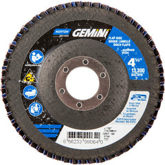 ‎4-1/2 × 7/8″ Gemini Fiberglass HD Flat Flap Disc Type 27 P60 Grit R766 Zirconia Alumina - Exact Tool & Supply