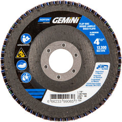 ‎4-1/2 × 7/8″ Gemini Fiberglass HD Flat Flap Disc Type 27 P80 Grit R766 Zirconia Alumina - Exact Tool & Supply