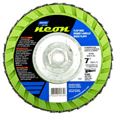 ‎7″ × 1/4″ × 5/8″-11 Neon R766 Flap Disc Type 27 Flat 120 Grit - Exact Tool & Supply