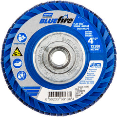 ‎4-1/2 × 5/8 - 11″ BlueFire Plastic Flat Flap Disc Type 27 P36 Grit R884P Zirconia Alumina - Exact Tool & Supply