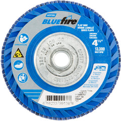 ‎4-1/2 × 5/8 - 11″ BlueFire Plastic Flat Flap Disc Type 27 P60 Grit R884P Ceramic Alumina - Exact Tool & Supply