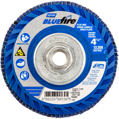 ‎4-1/2 × 5/8 - 11″ BlueFire Plastic Flat Flap Disc Type 27 P80 Grit R884P Ceramic Alumina - Exact Tool & Supply