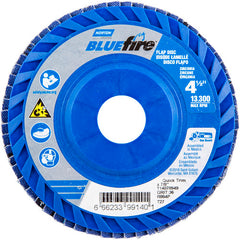 ‎4-1/2 × 7/8″ BlueFire Plastic Flat Flap Disc Type 27 P36 Grit R884P Zirconia Alumina - Exact Tool & Supply