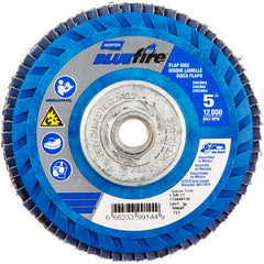 ‎5 × 5/8 - 11″ BlueFire Plastic Flat Flap Disc Type 27 P36 Grit R884P Zirconia Alumina - Exact Tool & Supply