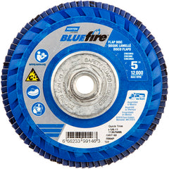 ‎5 × 5/8 - 11″ BlueFire Plastic Flat Flap Disc Type 27 P60 Grit R884P Zirconia Alumina - Exact Tool & Supply