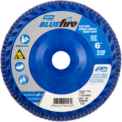 6 × 7/8″ BlueFire Plastic Flat Flap Disc Type 27 P60 Grit R884P Zirconia Alumina - Exact Tool & Supply
