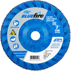 7 × 7/8″ BlueFire Plastic Flat Flap Disc Type 27 P36 Grit R884P Zirconia Alumina - Exact Tool & Supply