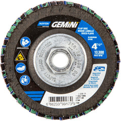 ‎4-1/2 × 5/8 - 11″ Gemini Fiberglass Conical Flap Disc Type 29 P80 Grit R766 Zirconia Alumina - Exact Tool & Supply