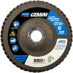6 × 7/8″ Gemini Fiberglass HD Flat Flap Disc Type 27 P40 Grit R766 Zirconia Alumina - Exact Tool & Supply