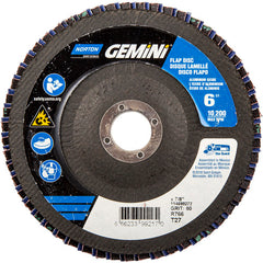 6 × 7/8″ Gemini Fiberglass HD Flat Flap Disc Type 27 P60 Grit R766 Zirconia Alumina - Exact Tool & Supply