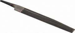 Value Collection - 5.34" Long, Bastard Cut, Half Round American-Pattern File - Single, Double Cut, 0.16" Overall Thickness, Tang - Exact Tool & Supply