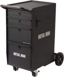 Value Collection - 1 Shelf, Metal Welding Cabinet - 17-5/8 Inches Wide x 33-1/2 Inches High x 28-5/16 Inches Deep, Black, for Portable Welder, Plasma Cutter - Exact Tool & Supply