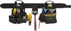 CLC - 29 to 46" Waist Tool Belt - 17 Pocket, 28" Wide, Black/Blue, Polyester - Exact Tool & Supply