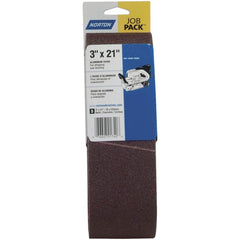 Norton - 3" Wide x 21" OAL, 120 Grit, Aluminum Oxide Abrasive Belt - Exact Tool & Supply