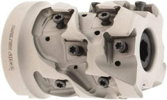 Iscar - 16 Inserts, 2" Cut Diam, 1" Arbor Diam, 1.87" Max Depth of Cut, Indexable Square-Shoulder Face Mill - 0/90° Lead Angle, 2.7" High, T490 LN.. 1306 Insert Compatibility, Through Coolant, Series Helitang - Exact Tool & Supply
