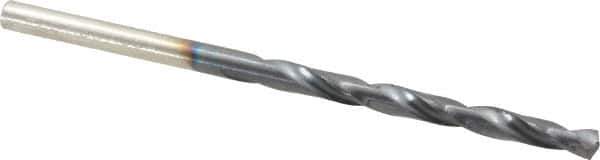 Hertel - #25 135° High Speed Steel Jobber Drill - TiAlN Finish, Right Hand Cut, Spiral Flute, Straight Shank, 3" OAL, Split Point - Exact Tool & Supply