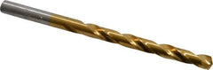 Hertel - Letter C 135° High Speed Steel Jobber Drill - TiN Finish, Right Hand Cut, Spiral Flute, Straight Shank, 4" OAL, Split Point - Exact Tool & Supply