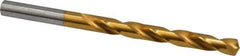 Hertel - Letter N 135° High Speed Steel Jobber Drill - TiN Finish, Right Hand Cut, Spiral Flute, Straight Shank, 4-3/8" OAL, Split Point - Exact Tool & Supply
