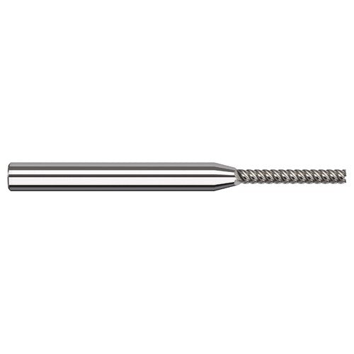 Variable Helix End Mills for Aluminum Alloys - Finishers - 0.0470″ (3/64″) Cutter Diameter × 0.3750″ (3/8″) Length of Cut Carbide Square End Mill Finisher for Aluminum Alloys, 5 Flutes - Exact Tool & Supply