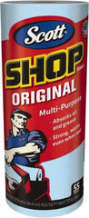 Scott - Dry Shop Towel/Industrial Wipes - 11" x 10" Sheet Size, Blue - Exact Tool & Supply