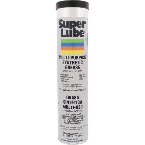 Synco Chemical - 14.1 oz Cartridge Synthetic General Purpose Grease - Translucent White, Food Grade, 450°F Max Temp, NLGIG 1, - Exact Tool & Supply