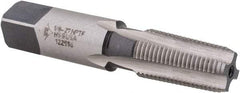 Made in USA - 1/8-27 NPTF Thread, 4 Flute Standard Pipe Tap - 2-1/8" OAL, 3/4" Thread Length, 7/16" Shank Diam, Bright Finish, High Speed Steel - Exact Tool & Supply