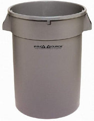 PRO-SOURCE - 32 Gal Gray Round Trash Can - Polyethylene, 27-3/4" High - Exact Tool & Supply