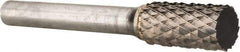SGS Pro - 3/8" Cut Diam, 1/4" Shank Diam, Cylinder Head Double Cut Burr - Carbide, Flat End, 3/4" LOC, 2-1/2" OAL - Exact Tool & Supply