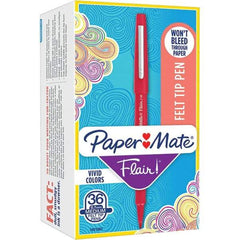 Paper Mate - Pens & Pencils Type: Porous Point Pen Color: Red - Exact Tool & Supply