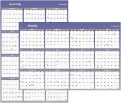 AT-A-GLANCE - 1 Sheet, 32 x 48", Erasable Wall Planner - White & Blue - Exact Tool & Supply