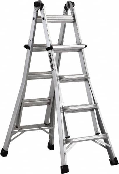 Louisville - 20 Steps, 22' High, Type IA Rating, Aluminum Multi-Use Ladder - Exact Tool & Supply