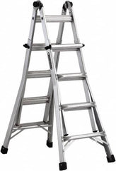 Louisville - 16 Steps, 17' High, Type IA Rating, Aluminum Multi-Use Ladder - Exact Tool & Supply