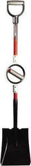 Bosse Tool - 19" High x 9" Wide Square Steel Shovel - 32" Long Aluminum Ergonomic D-Grip Handle, Turned - Exact Tool & Supply