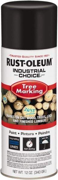 Rust-Oleum - 12 fl oz Black Marking Paint - 300' Coverage, Modified Alkyd Formula, >500 gL VOC - Exact Tool & Supply