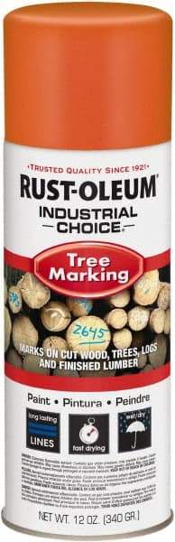 Rust-Oleum - 12 fl oz Fluorescent Orange Marking Paint - 300' Coverage, Modified Alkyd Formula, >500 gL VOC - Exact Tool & Supply
