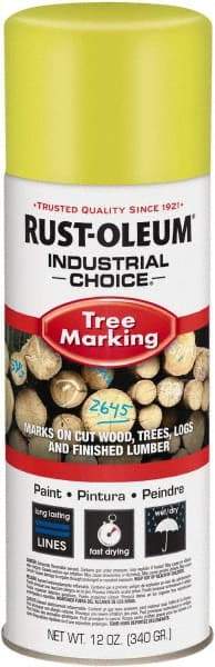 Rust-Oleum - 12 fl oz Fluorescent Yellow Marking Paint - 300' Coverage, Modified Alkyd Formula, >500 gL VOC - Exact Tool & Supply