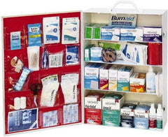 Medique - 1,300 Piece, 125 Person, Industrial First Aid Kit - 15-1/4" Wide x 22-1/4" Deep x 5-1/2" High, Metal Cabinet - Exact Tool & Supply