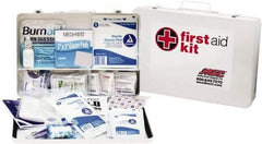 Medique - 200 Piece, 50 Person, Industrial First Aid Kit - 14" Wide x 9-1/2" Deep x 2-1/2" High, Metal Case - Exact Tool & Supply
