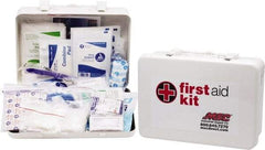 Medique - 100 Piece, 10 Person, Industrial First Aid Kit - 11" Wide x 7-1/2" Deep x 2-1/2" High, Metal Case - Exact Tool & Supply