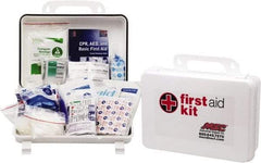 Medique - 100 Piece, 10 Person, Industrial First Aid Kit - 9-1/4" Wide x 6-3/4" Deep x 3" High, Plastic Case - Exact Tool & Supply
