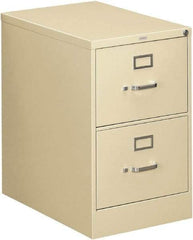 Hon - 18-1/4" Wide x 29" High x 26-1/2" Deep, 2 Drawer Vertical File - Steel, Putty - Exact Tool & Supply