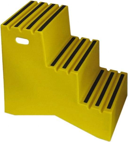Diversified Plastics - 3 Steps, 2' 5-1/2"' High, Polypropylene Step Stand - 500 Lb Load Capacity, 21" Base Width - Exact Tool & Supply