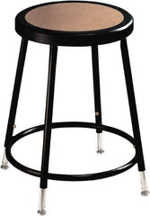 NPS - 14 Inch Wide x 14 Inch Deep x 19 to 26-1/2 Inch High, Steel Base, Adjustable Height Stool - Hardboard Seat, Black - Exact Tool & Supply