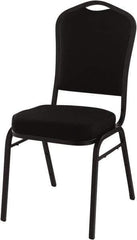 NPS - Fabric Black Stacking Chair - Black Frame, 17" Wide x 23" Deep x 36" High - Exact Tool & Supply