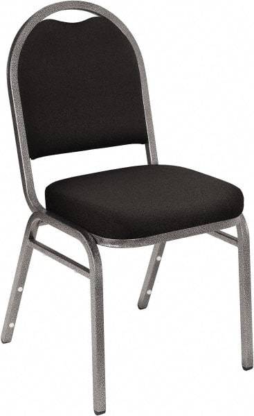 NPS - Fabric Black Stacking Chair - Silver Frame, 18" Wide x 20" Deep x 34" High - Exact Tool & Supply